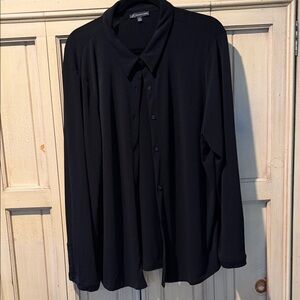 Adrianna Papell Black Button-Up Blouse